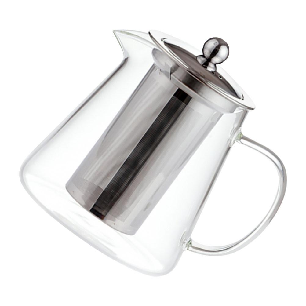 Exquisite Heavy Duty Glass Teapot with Built-in Tea Infuser for Kung Fu Flower Fruit Herbal Tea Stovetop Compatible Clear Teapot