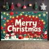 Winter Holiday Banner Santa Claus Figure Christmas Party Display Christmas Banner Reindeer Design Christmas Celebration Banner