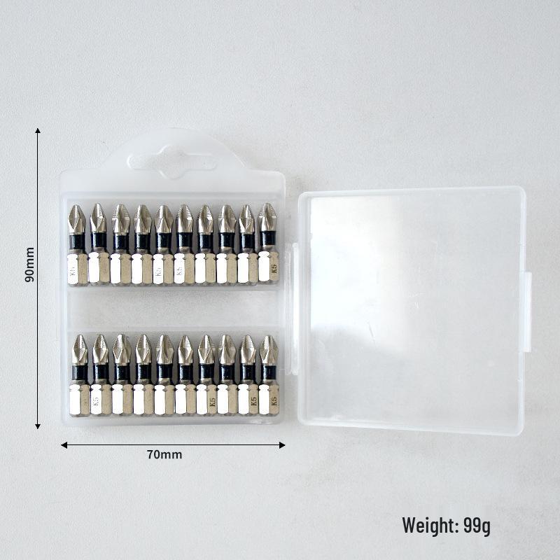 K5 Anti-Slip Shock-Resistant Phillips Screwdriver Bit Set - Strong Magnetic, High Hardness, High Torque.