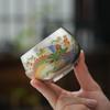 Silver Dragon & Phoenix Luohan Tea Cup: 999 Silver, Gilded, High-Grade Gift, Household Host's Cup