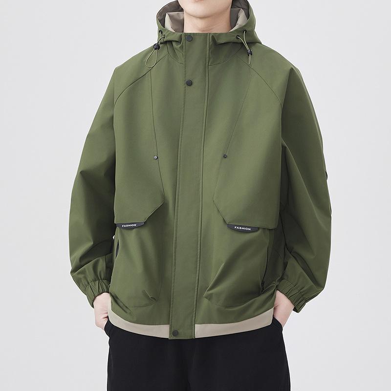 New Outdoor Jacket for Men and Women In Spring and Autumn, Versatile Youth Hooded Color-blocking Jacket Jacket