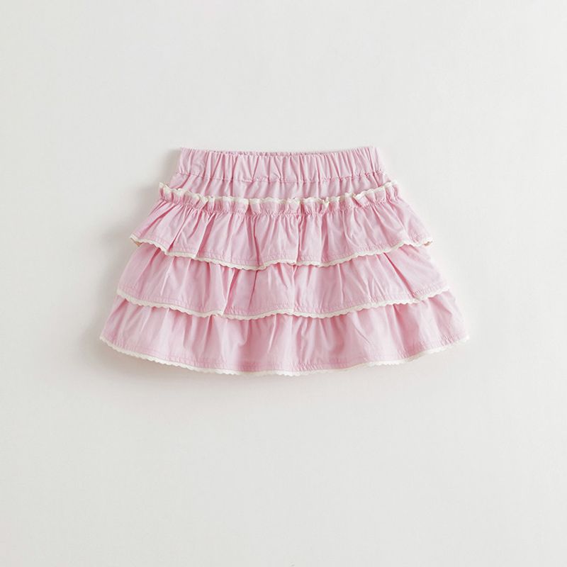Mark Jenny Girls  Sweet Lace Cake Skirt Baby Pure Cotton Short Skirt 2026 Spring New Style 551657 Pink 90
