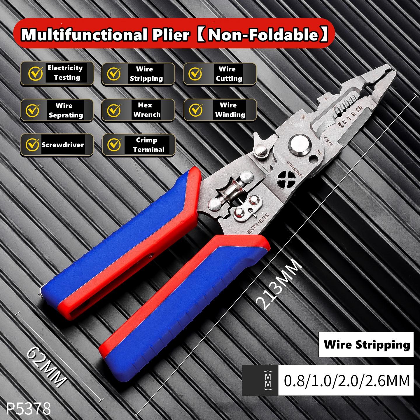 

Многофункциональный стриппер для проводов с электрическим тестером, складной инструмент для резки кабеля, кримпер, электрические складные плоскогубцы для резки