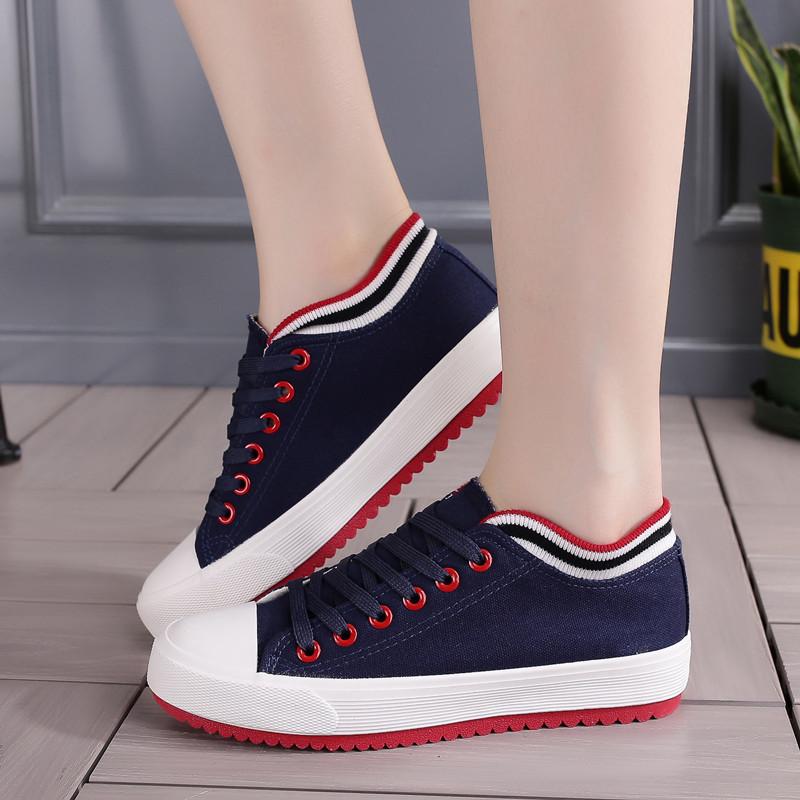 2026 Spring Casual Low-Top Canvas Shoes - Trendy Solid Color Flat-Bottomed Sneakers for Students