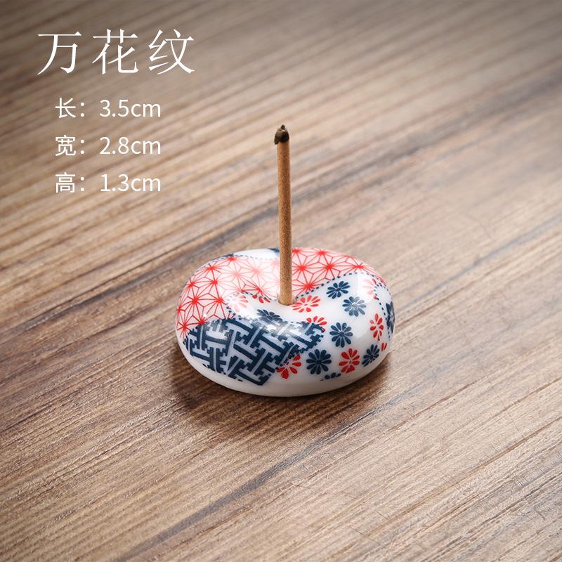Japanese Style Incense Sticks Holder Coil Censer Burner Ceramic Base Buddhist Home Indoor Altar Table Home Decoration