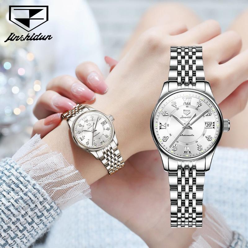 JINSHIDUN New Business and Leisure Ladies Watch Single Calendar Fully Automatic Mechanical Surface Luminous Waterproof High -end Watch