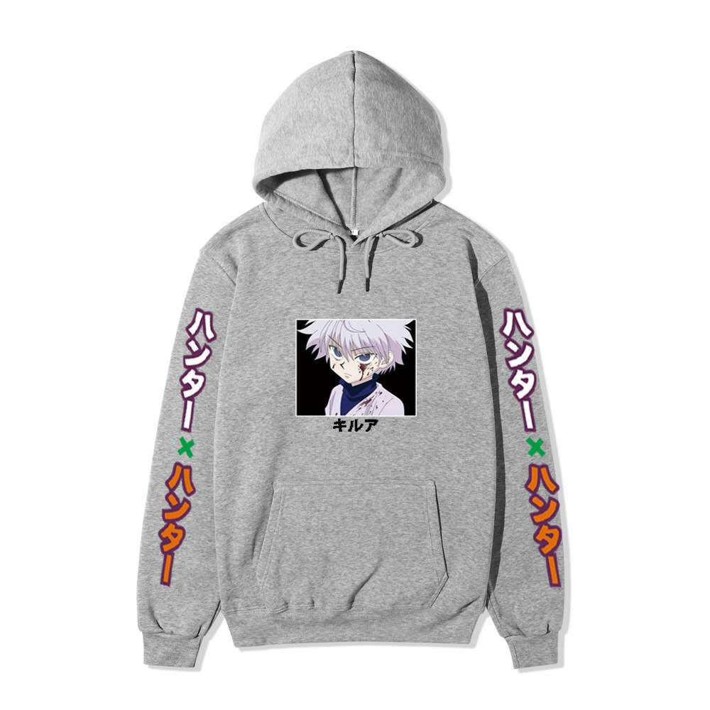 Hunter X Hunter Injured Killua Portrait Hoodie Color Japanese Sleeve Print Anime Hooded Pullover Sweatshirt