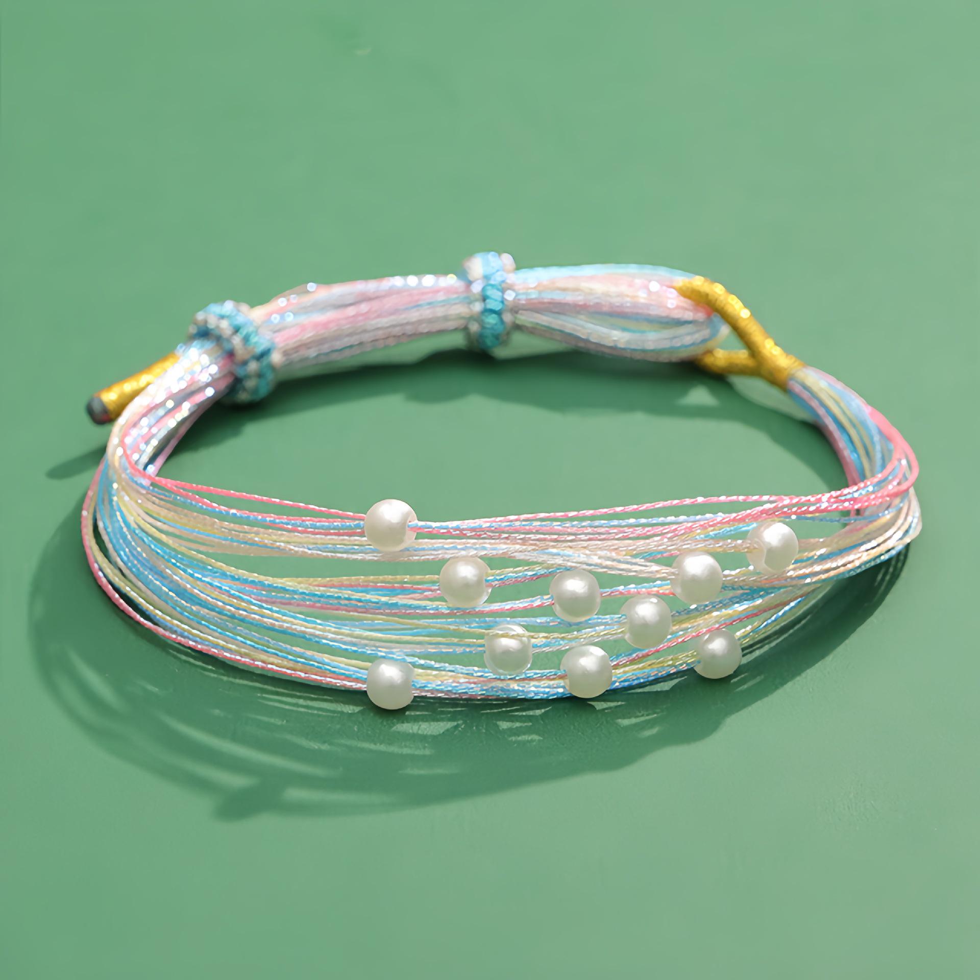 Iridescent Dragon Boat Festival Butterfly Bracelet: Handmade Five-Color Rope for Couples and Best Friends