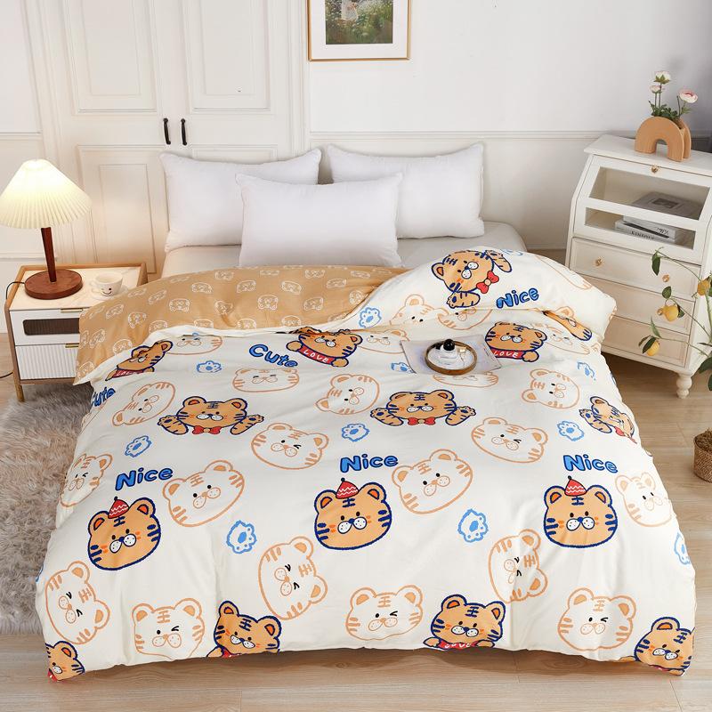 Soft 100% Cotton Duvet Cover Sets Cartoon Kids Durable Single Bed Duvet Cover and Pillowcases Set for Adults