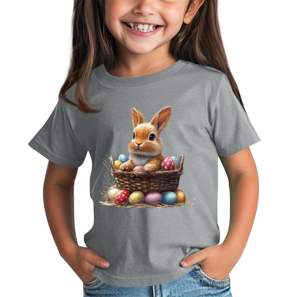 Barn Kortärmad Hals T-shirt Djurmönster Vardaglig Topp