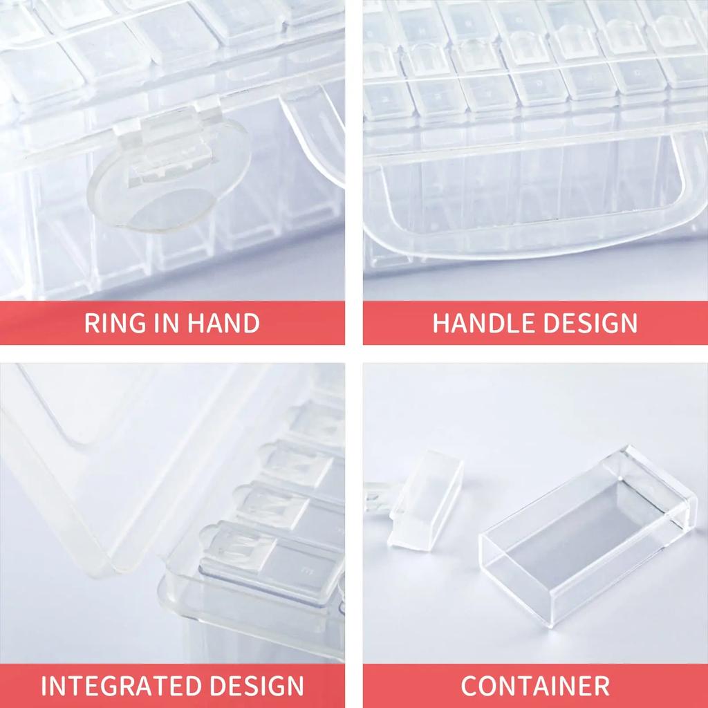 64/84 Grids Diamond Painting Storage Box Portable Seed Bead Organizer Case DIY Nail Art Plastic Container Makeup Jewelry
