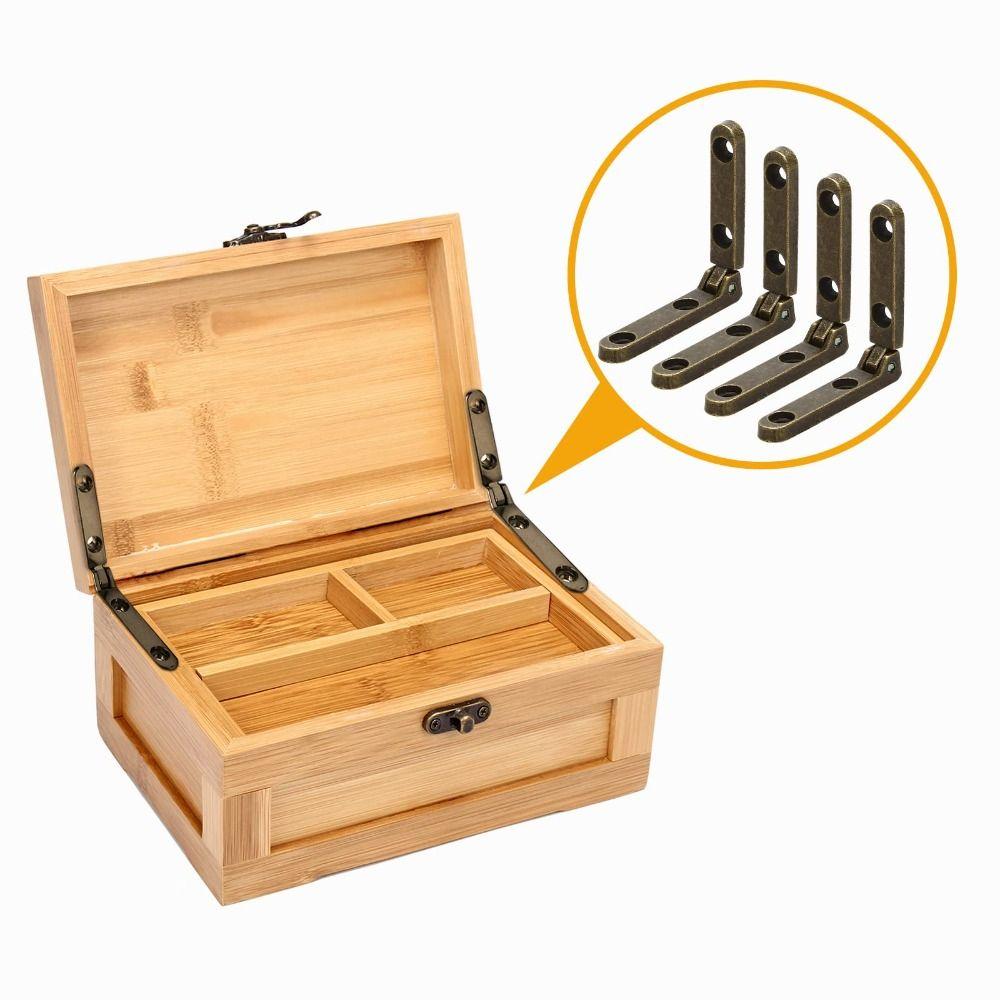 Zinc Alloy Folding Hinges  Jewelry Box Hinge Cabinet Drawer Bronze Hinges  Wooden Box