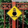 2D Flat 1pc - Metal Sign Featuring A 2D Flat Design of An Owl Crossing Warning, Suitable for Indoor and Outdoor Decoration In Gardens, Yards, and