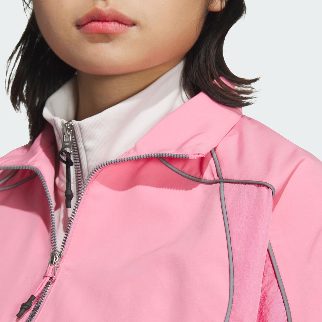 Adidas Piping Jacket Loose Fit Sports Casual Lapel Zip Long Sleeve Jacket Women Jackets Light-Pink JJ3780