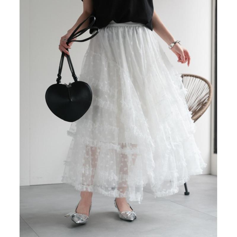 

Женская юбка-полусолнце из кружева на весну и лето, свободная и подходящая юбка-полусолнце One Size белый