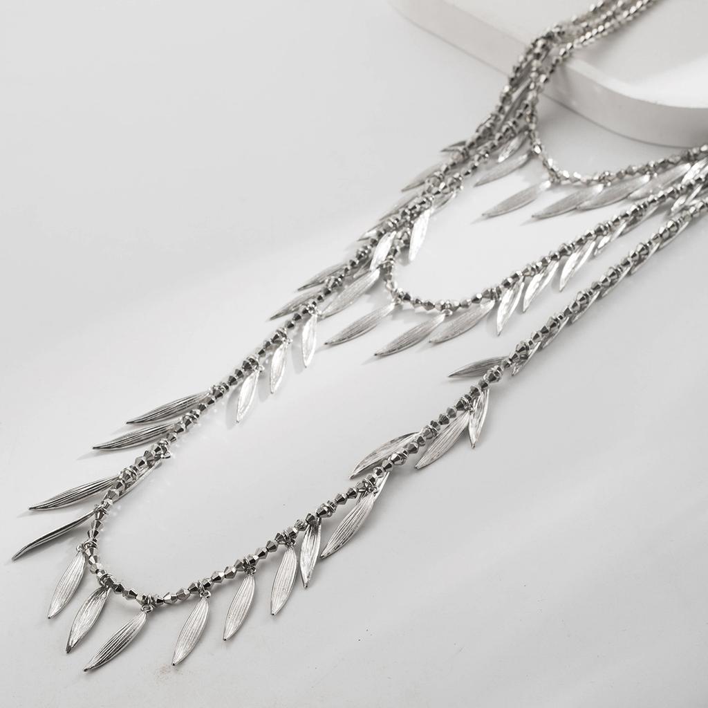 Exaggerated Design Collarbone Chain Geometric Alloy Long Vintage Necklace Elegant Trendy Women's Jewelry