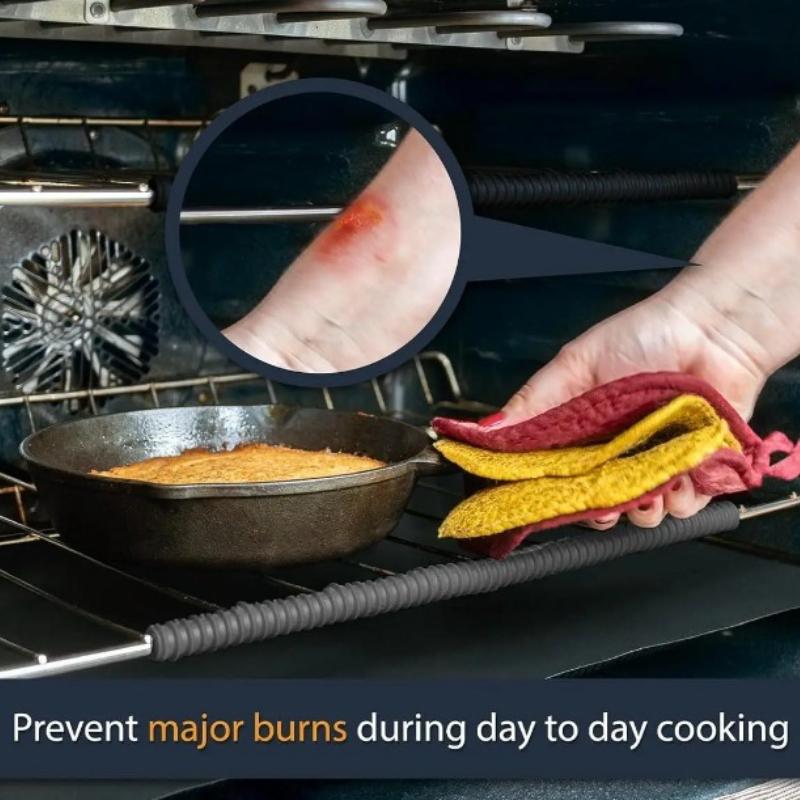 Oven Rack Shields Heat Resistant Silicone Oven Rack Cover 14 Inches Long Oven Rack Edge Protector for Kitchen To Prevent Burns Scars and Injury
