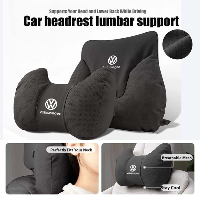 Car Neck Headrest Lumbar Support Pillow Relieve Back Pain For Volkswagen VW Scirocco Jetta Beetle Golf 4 5 6 Passat Polo B5