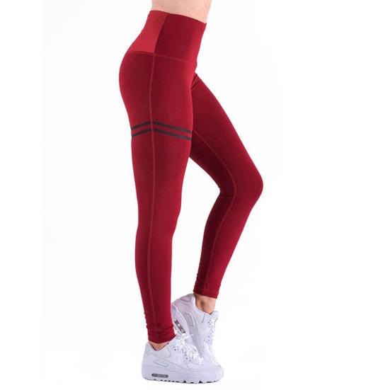 Sport Damen Einfarbige Mesh-Streifen Push-Up Leggings Schlanke Hohe Taille Yoga-Hose