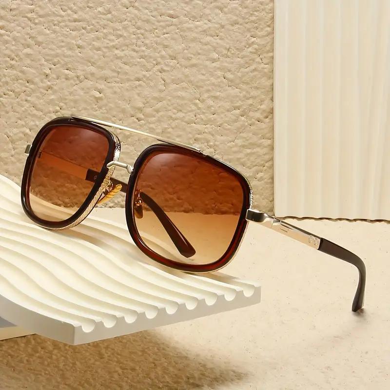 New Fashion Big Frame Sunglasses Men Square  Metal Sun Glasses Women Retro Sun Glasses Vintage High Quality