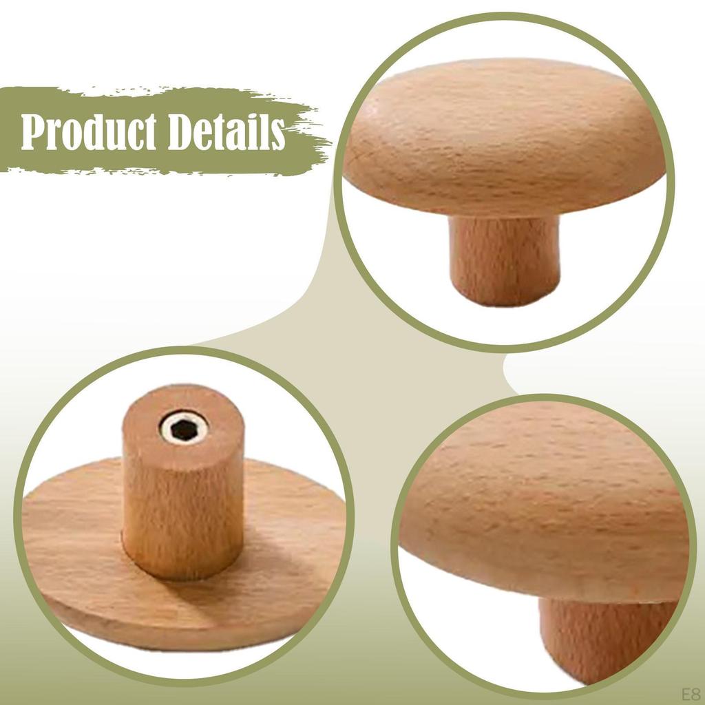 4 Stück Wandmontierte Holzhaken Schrank Schubladengriffe Mode Holz Tür für Schlafzimmer