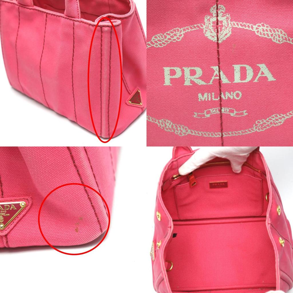PRADA Canapa Kanapa mini tote Tote Bag canvas pink Women 1BG439 Used