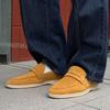 Fashion Fashion Brand Men's Suede Comfortable Anti Slip Bean Shoes 2025 New Summer Lazy Men's Pointed Breathable Casual Business Loafers