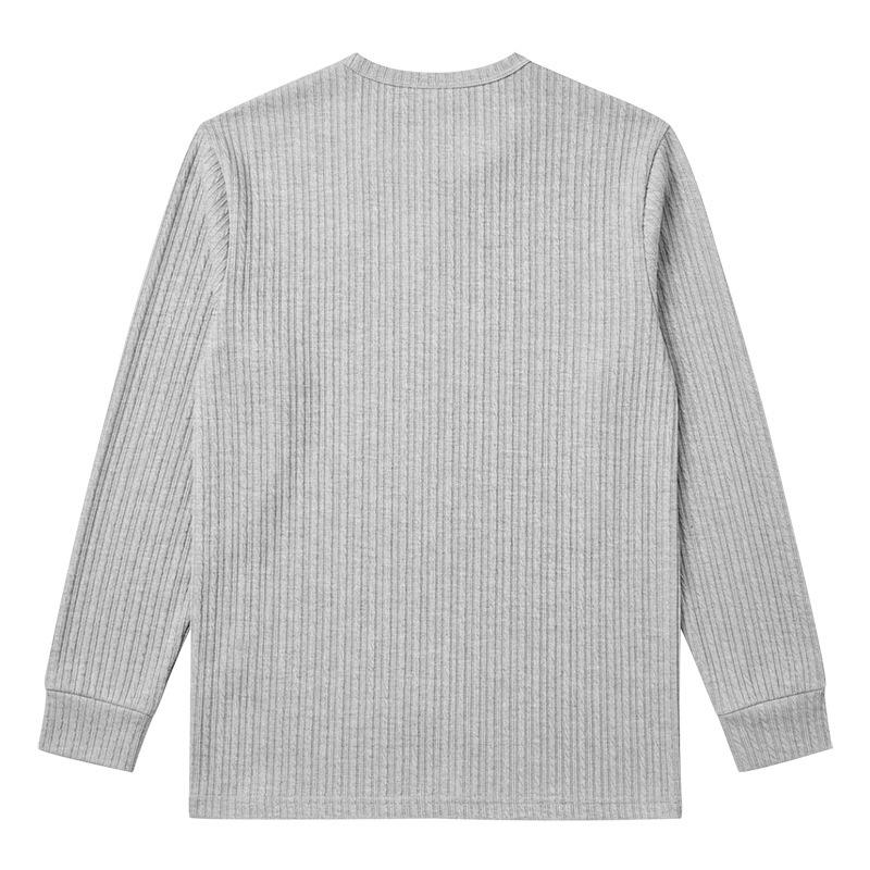 Herren Langarm Henley Shirt, Zopfmuster Gerippt Gestrickt Knopfleiste Lässig Rundhals Tägliches Herbst Winter Oberteil