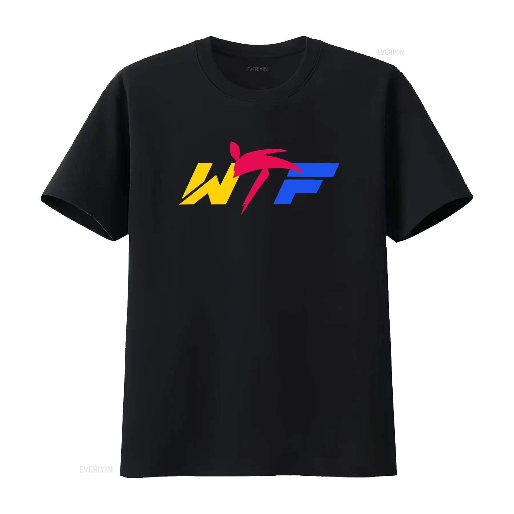 

WTF Taekwondo Martial Arts Sports Men s Black T Shirt Size S 5XL vintage Washed Stylish Breathable graphic Comfortable Soft -... S разноцветный