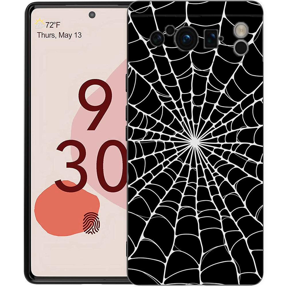 For Google Pixel 10 Pro Phone Case Pixel 9 Pro XL TPU Case Pixel 8 Pro 9A 8A 7A 7 6A 6 Pro Soft Cover Black Spider Web