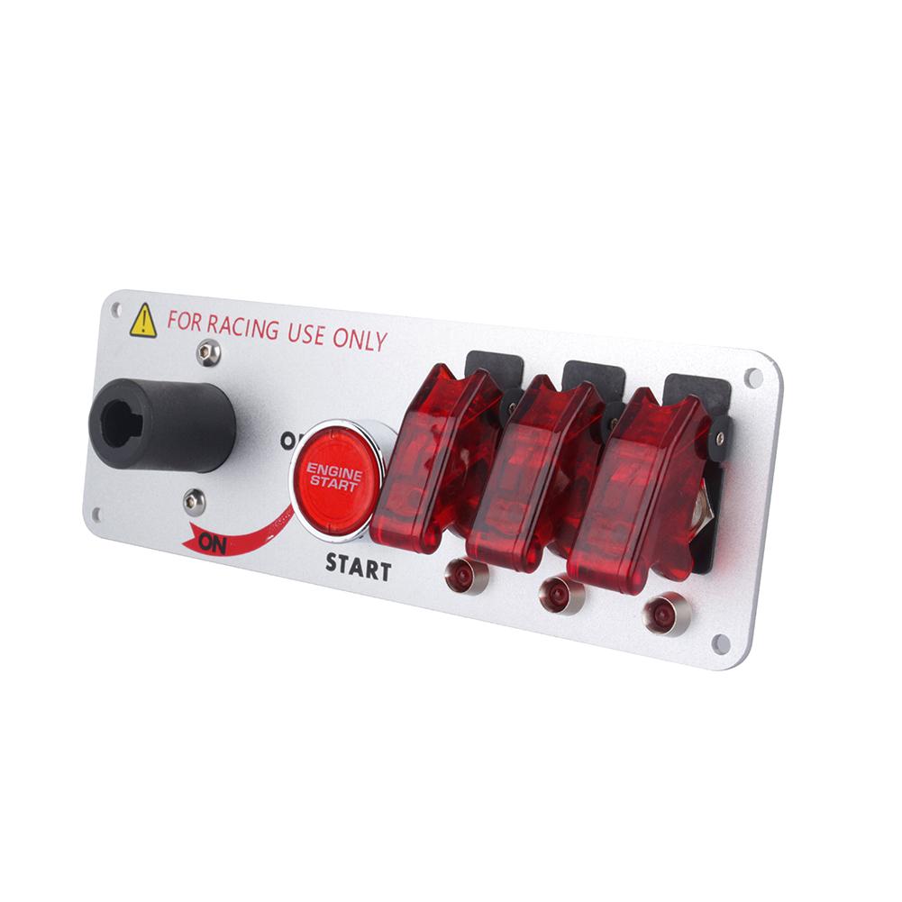 5 In 1 DC 12V Flip Up Ignition Toggle Switch Panel Car Engine Start Push Button with Led