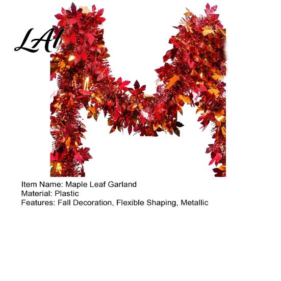 Bendable Wire Leaf Vines 78 Inch Fall Maple Leaves Tinsel Garland Shiny Metallic Twist Reusable Foliage for Weddings Garland Hanging Decoration