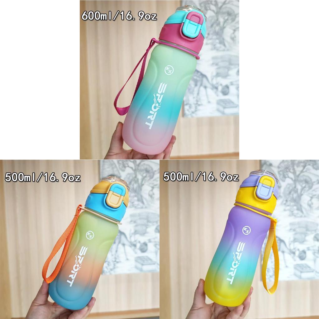 Water Bottle With Gradient Design And One Press Lid For Outdoor Travel And Students