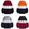 Herr Färgblock Stickad Pullover Sweatshirt Hooded Hoodie Långärmad Casual Tröja Topp