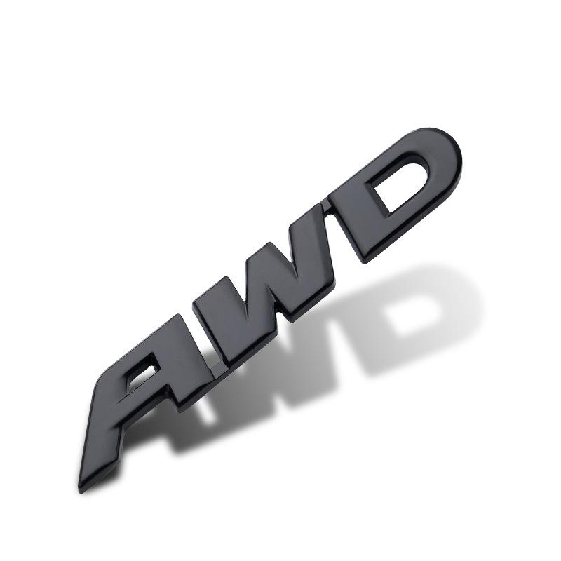 1 Pcs Car metal logo 4x4 car sticker off-road vehicle four-wheel drive standard AWD car sports sticker tail exterior decoration