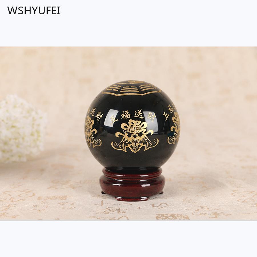 1pcs Obsidian Heart Meridian Ball, Home Decoration Accessories, Gift Ball, Arts and Crafts, Office Feng Shui Ornaments