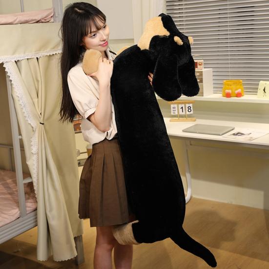 Realistic Dachshund Plush Toy Cute Sausage Dog Stuffed Animal Soft Comforting Companion Gift for Girls Kids