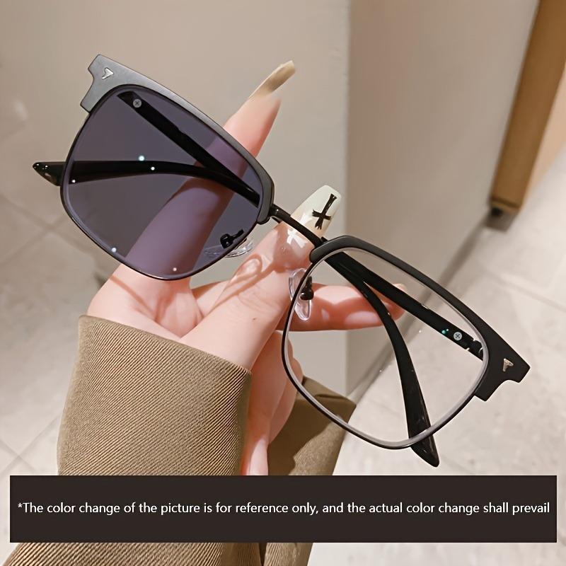 4PCS Men's and Women's Light-Sensitive Color-Changing Blue-Light Filtering Glasses