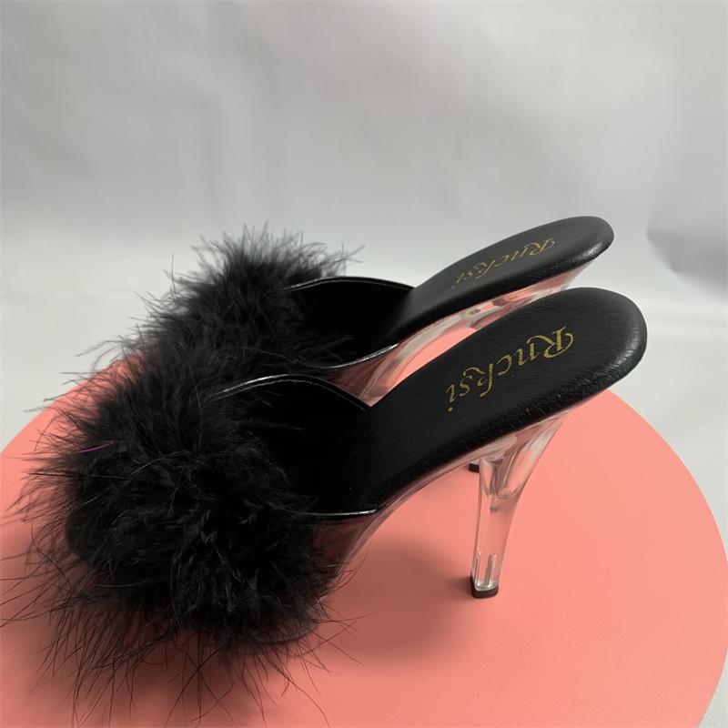 Sandale de damă cu toc înalt pantofi de cristal papuci sexy pantofi de dans la modă transparenți 13 cm toc 3 cm platformă YKC