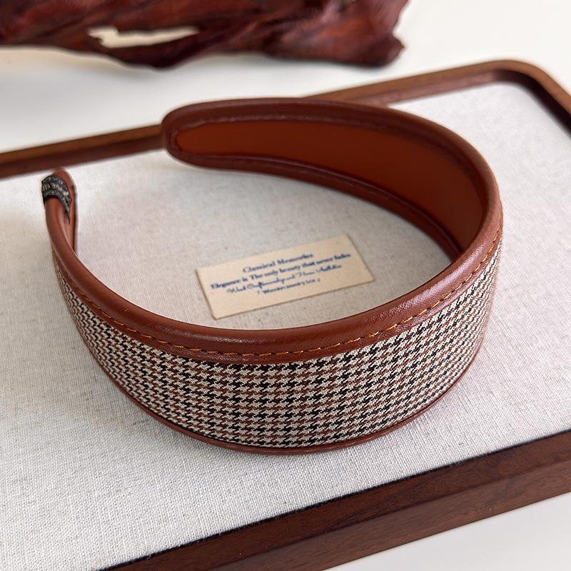 Haarreif im französischen Stil, Haarbänder, Retro-Leder, breite Stirnbänder, Damen-Haarband, weiblich, zum Waschen des Gesichts, Make-up, Kopfschmuck, Haarschmuck