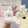 Wagging The Tail Cat Plush Doll Keyring Pompom Ball Cat Plush Pendant Cat Plush Keychain  Bag Decor