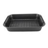 Roast Pan with Rack Rectangle Broiling Pan Carbon Steel Iron Handle Anti Stick Dishwasher Safe Baking Pan for Turkeys