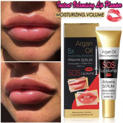 Sofort voluminöses Lip Plumper Serum, feuchtigkeitsspendende Lippenreparaturmaske, reduziert feine Lippenlinien, Kollagen, Lip Plumper Oil, Glanzpflege