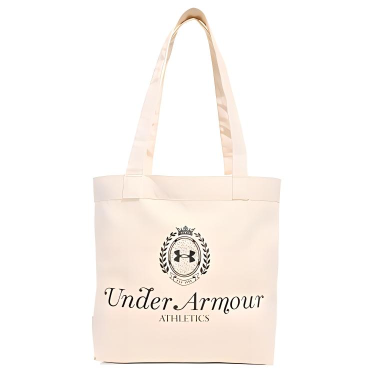 New Under Armour Cotton Tote Bag, Shopping Bag, Handbag, Shoulder Bag Women's Beige & Black 6001898-002