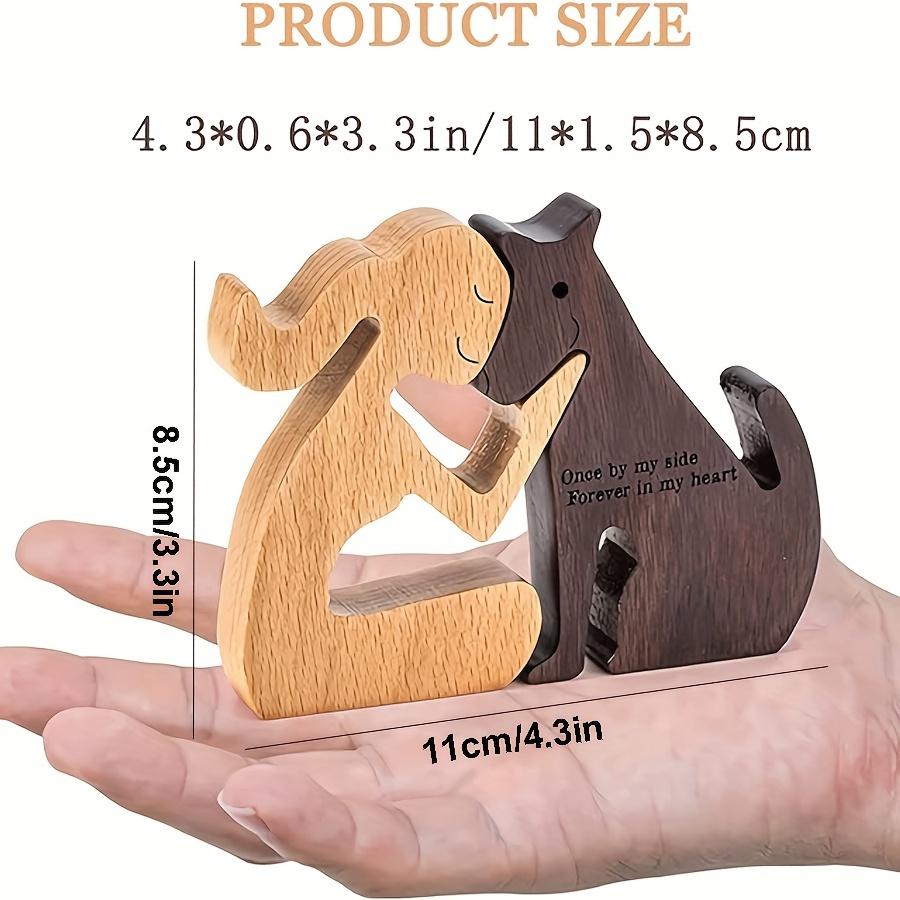 Set of Handmade Wooden Dog Sculptures - 1 Set of Patchworkable Canine Statues, Pet Lover Gifts, Versatile Decor for Home and Office, Indoor/Outdoor