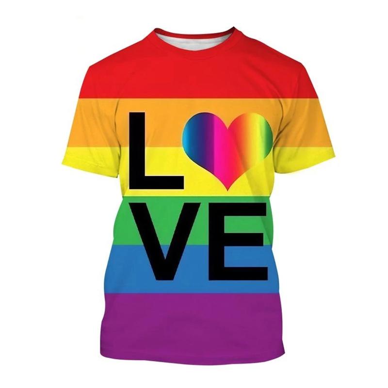 Summer Happy Pride Day Rainbow 3D Printed T-shirt Men Women Short Sleeve T-shirt Casual Harajuku Style Children's Clothing