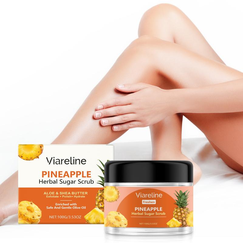Moisturizing Pineapple Body Scrub Gentle Exfoliation Keratin Cleansing Nourishing Body Cream for Shower Use