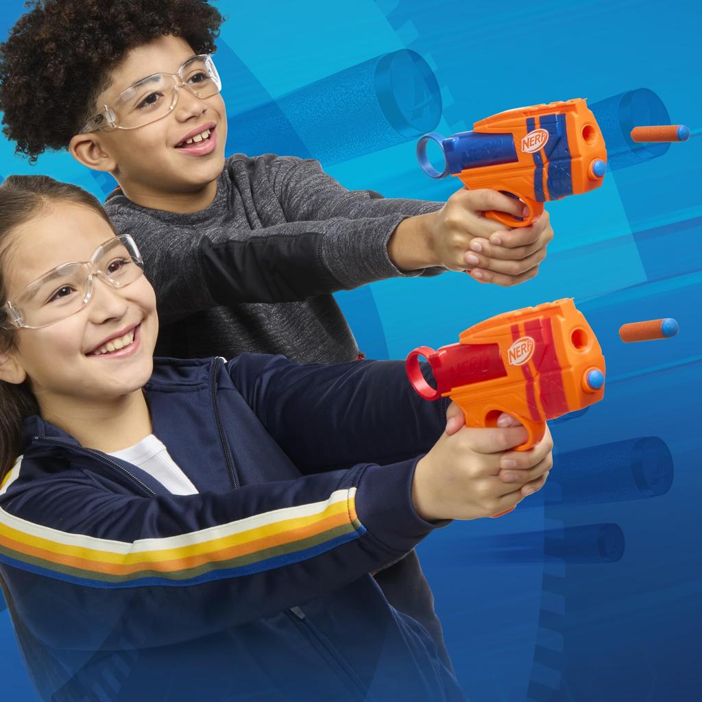 Hasbro Nerf N Series Duo Two 12 Official N1 N Series Outdoor Ages Authentic Pack Blasters, Darts, Compatible, Kids' Game, 8+, G1492,