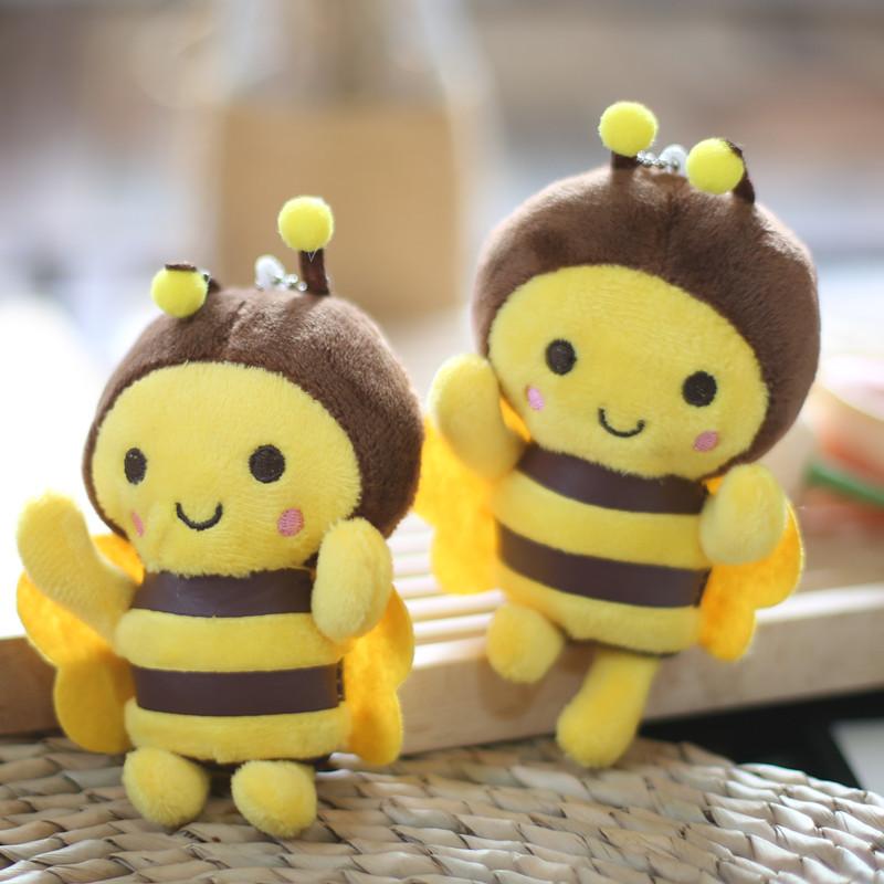 Small Soft And Yellow Bee Plush Keychain Perfect For Bag Charms