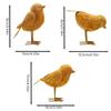 Rusty Metal Bird Figurine Set 3 Pcs Vintage 3D Sculpture Farmhouse Style for Living Room Shelf Art Decor Gift